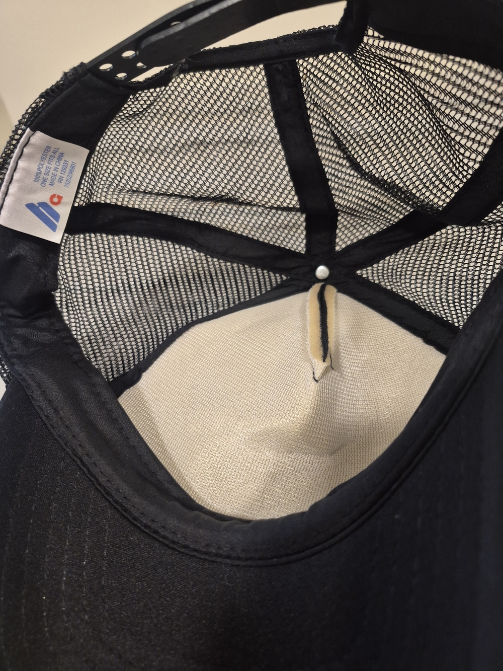 Black Baseball Hat with Gold Pineapple TRIBE Print - Picture 3 of 3